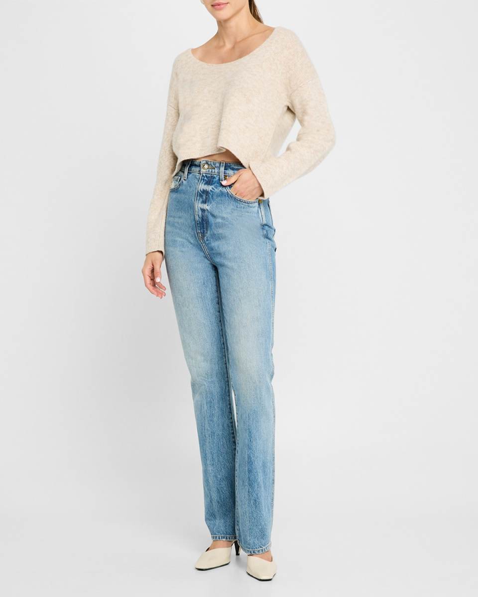 Reversible Cropped Cashmere Sweat